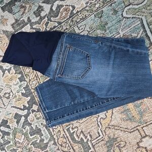 Madewell Navy Panel Skinny Maternity Jeans -Classic Blue Denim